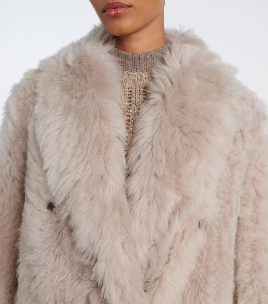 Brunello Cucinelli - Double-breasted shearling coat