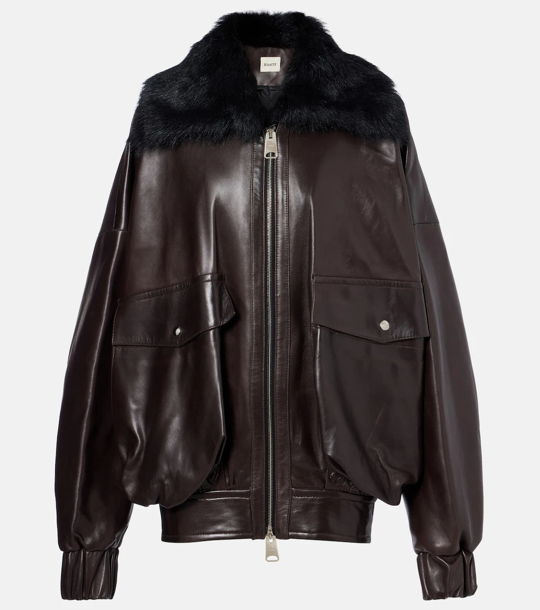 Khaite - Daemon oversize deri bluzon ceket