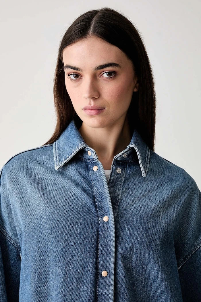 BOSS Orange Kadın Denim Gömlek C_OVERSHIRT 4.0