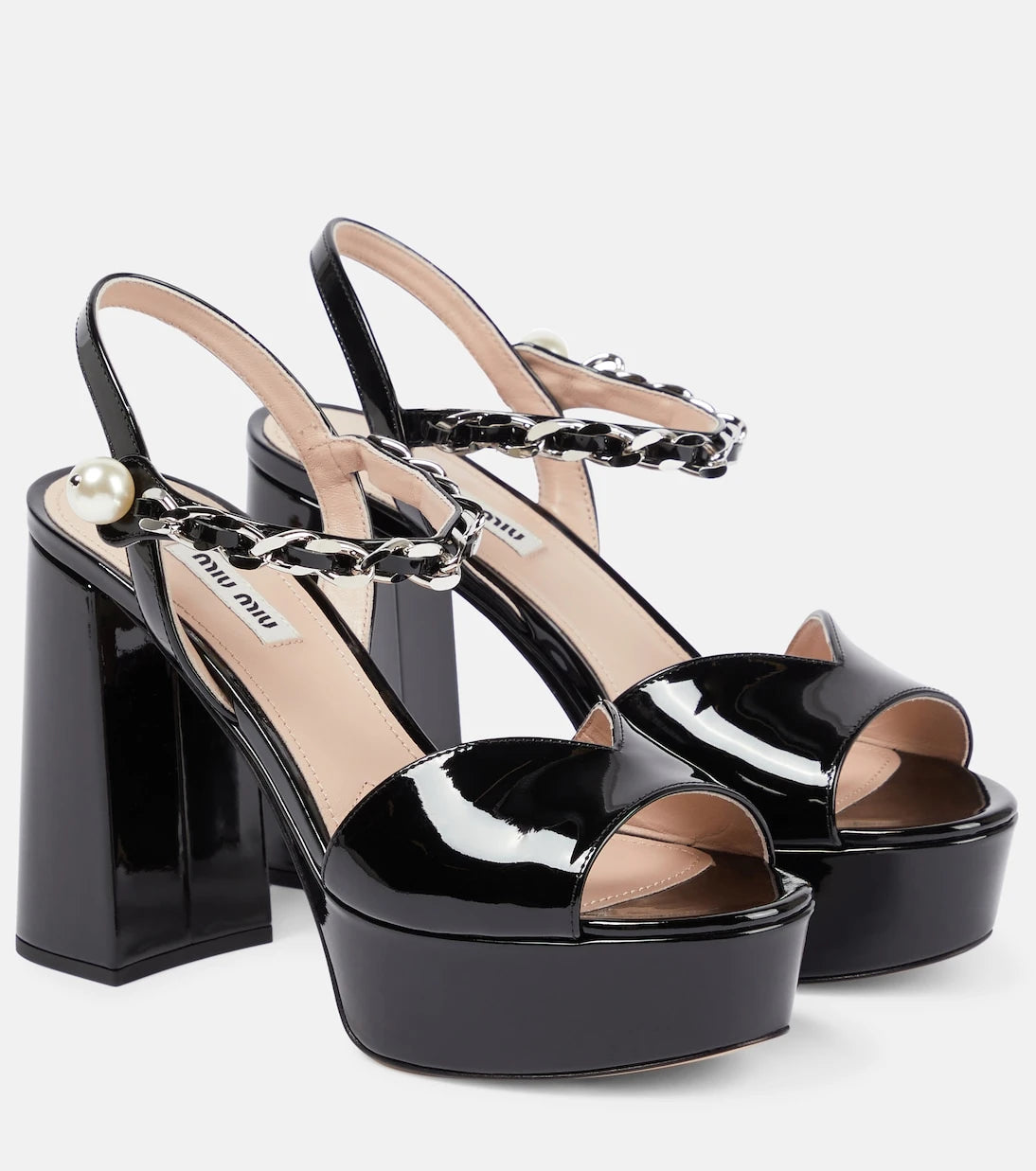 Miu Miu - Embellished leather platform sandals