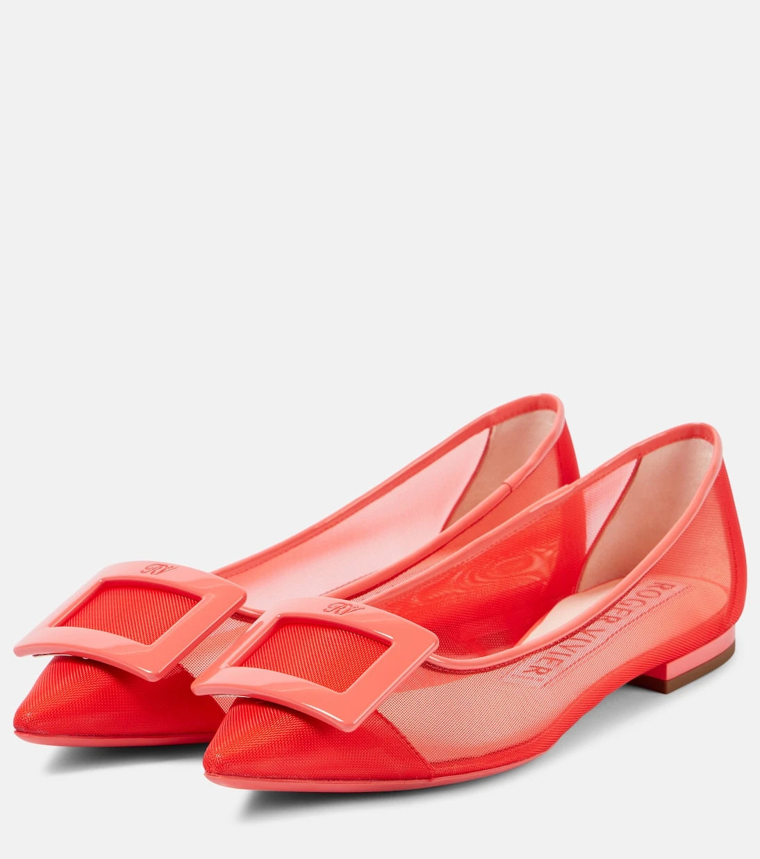 Roger Vivier - Gommettine leather-trimmed ballet flats