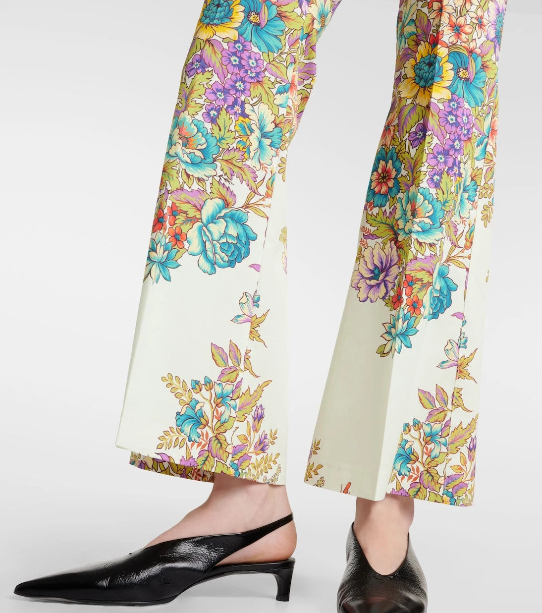 Etro - Floral cotton-blend flared pants