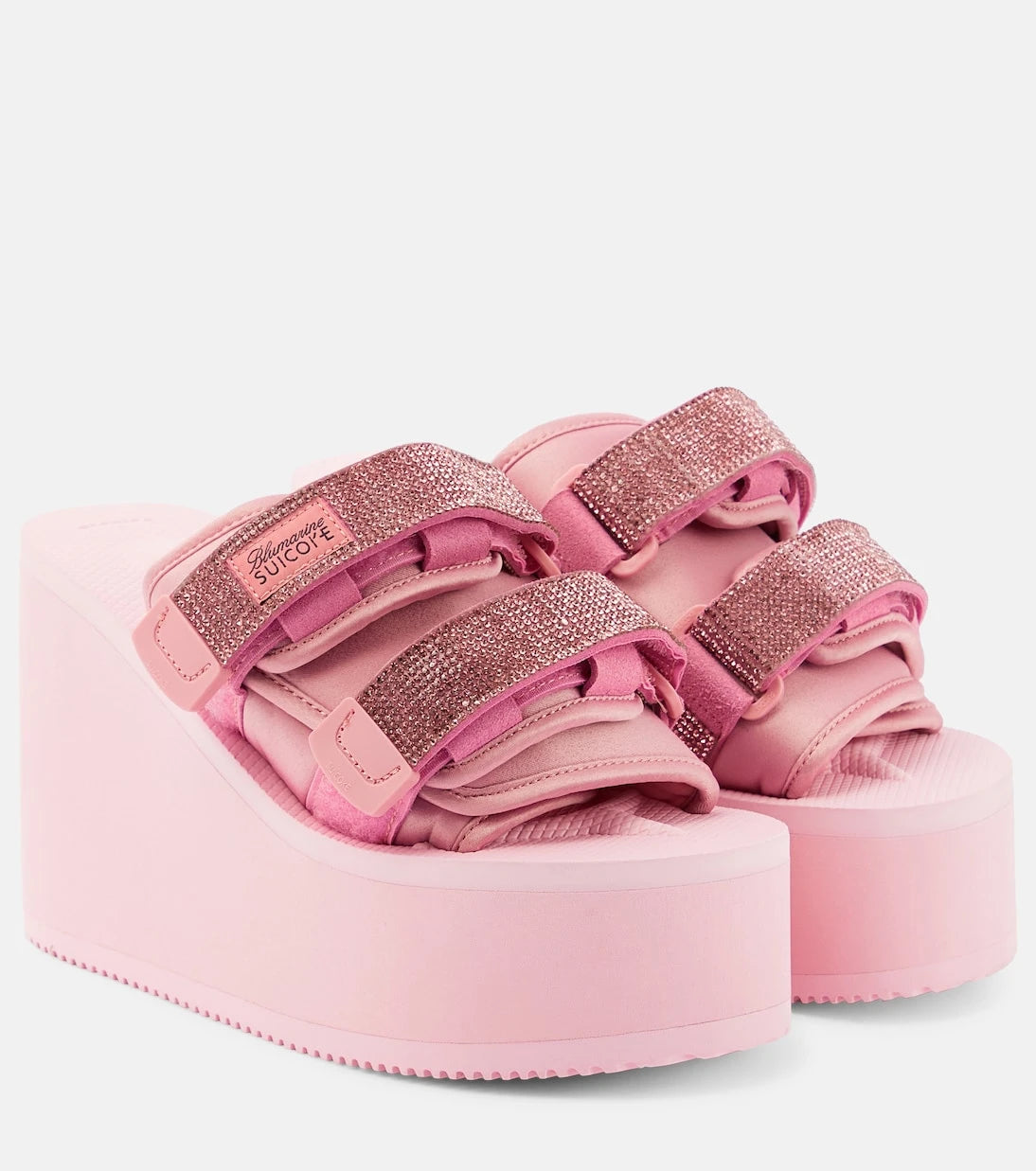 Blumarine - X Suicoke Moto embellished platform slides