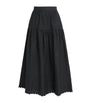 DÔEN Black Organic Cotton Sebastiane Midi Skirt