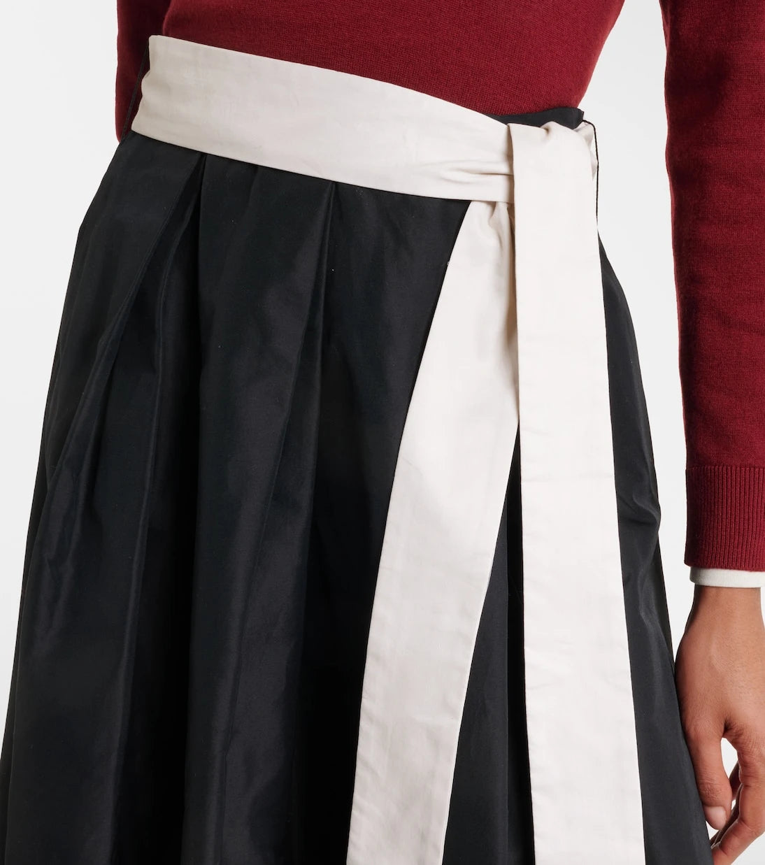 'S Max Mara - Baschi pleated cotton-blend midi skirt