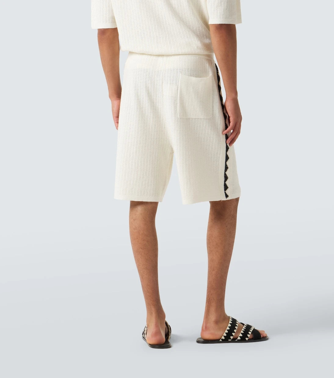 Commas - Crochet cotton and hemp Bermuda shorts