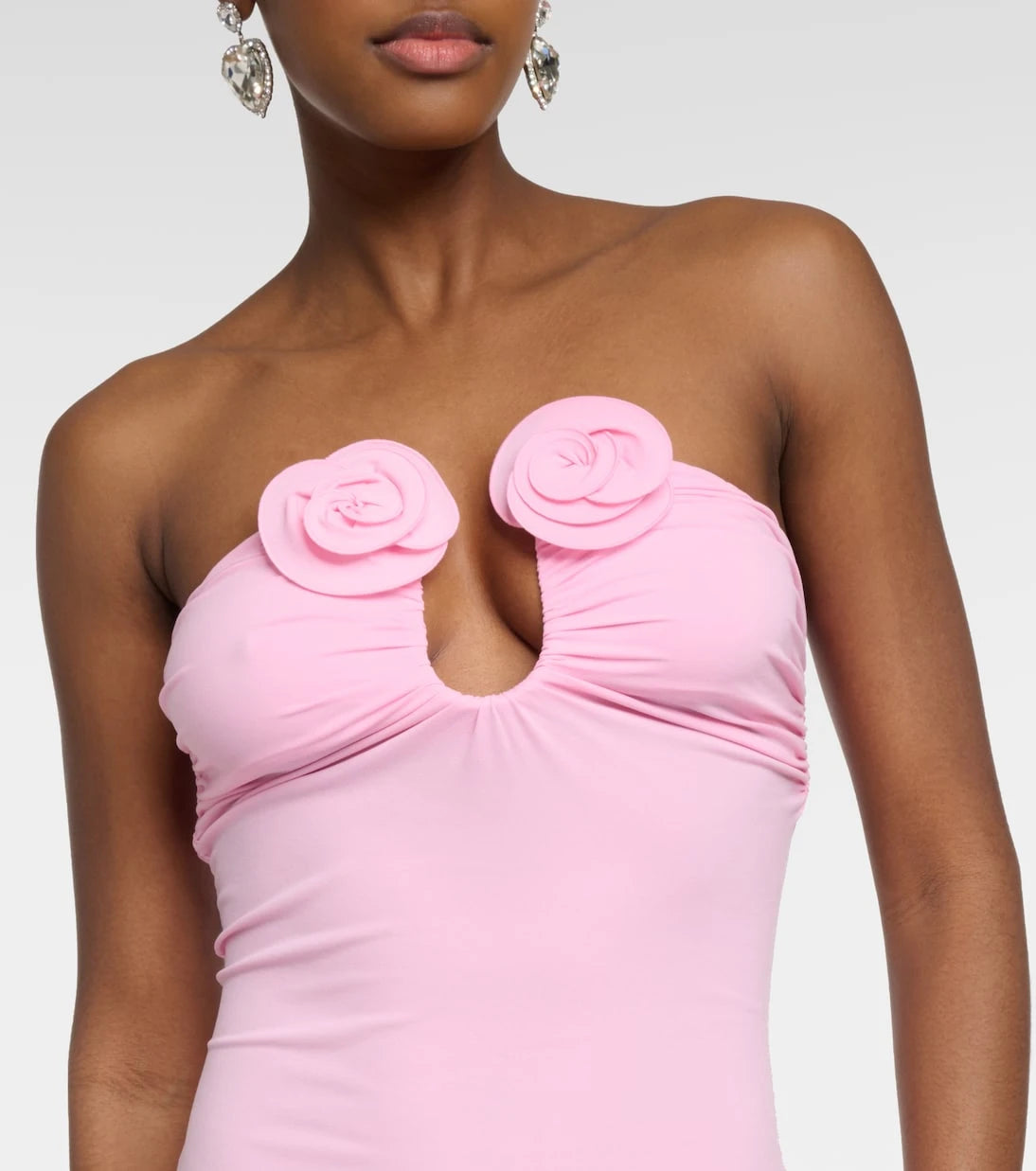 Magda Butrym - Floral-appliqué strapless maxi dress