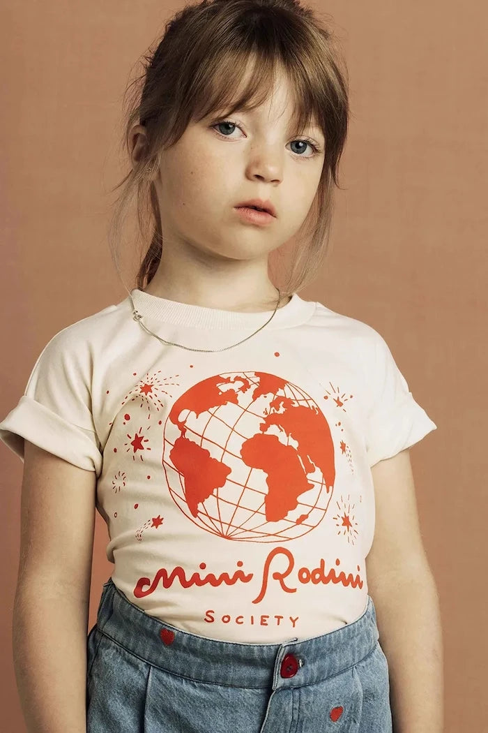 Детска памучна тениска Mini Rodini Mini Rodini society