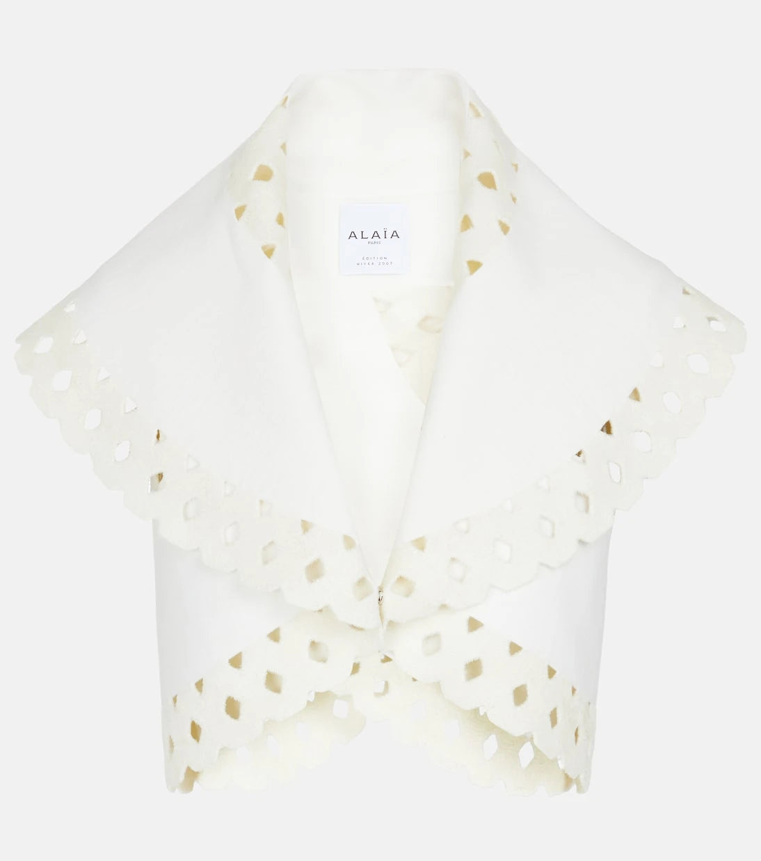 Alaïa - جاكيت فيين قصير بقصّات من مزيج الصوف