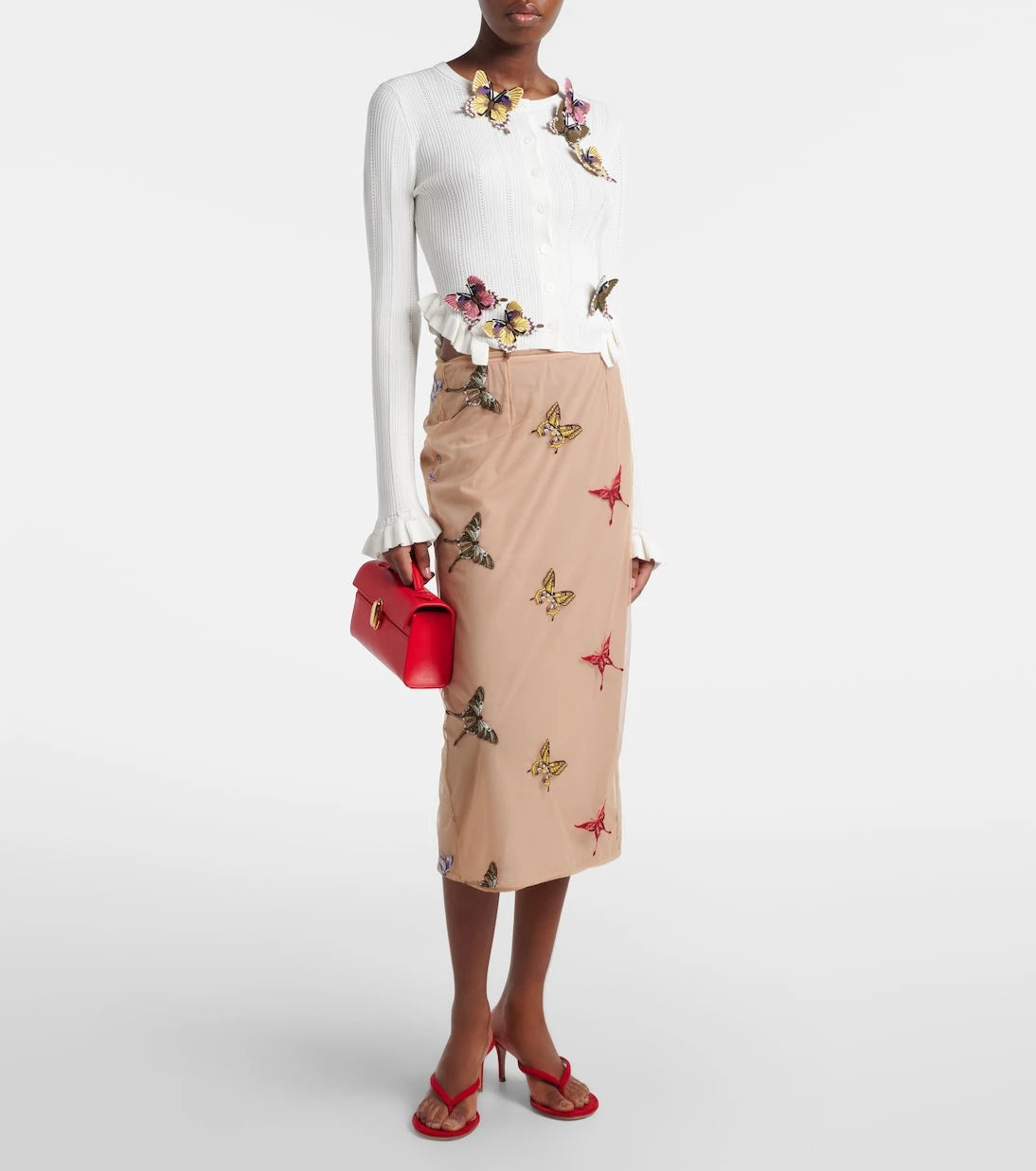 Blumarine - Appliqué midi skirt