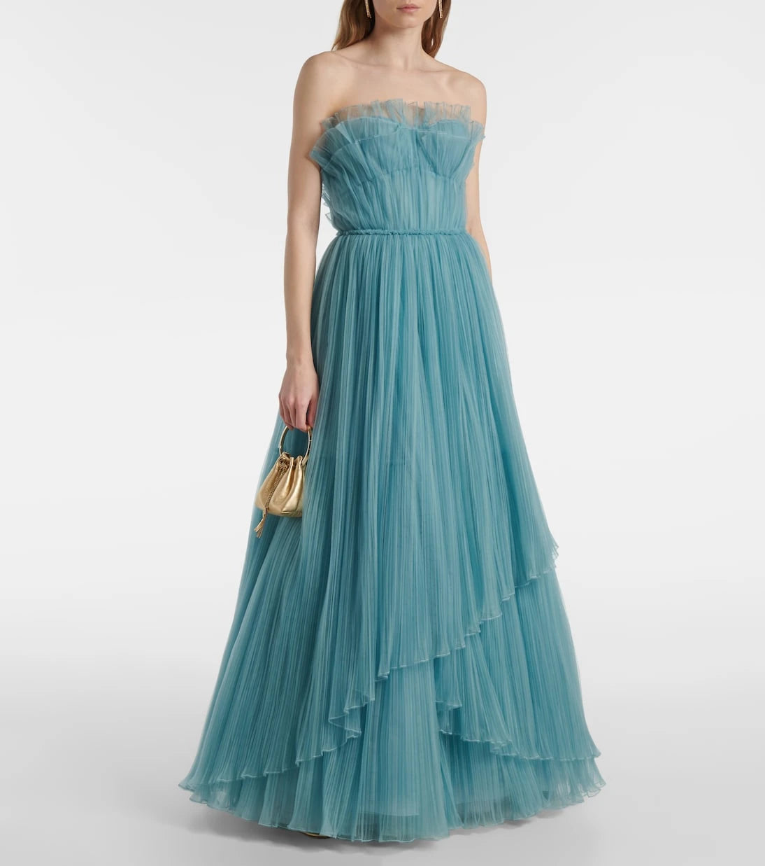Costarellos - Marinel plissé tulle gown
