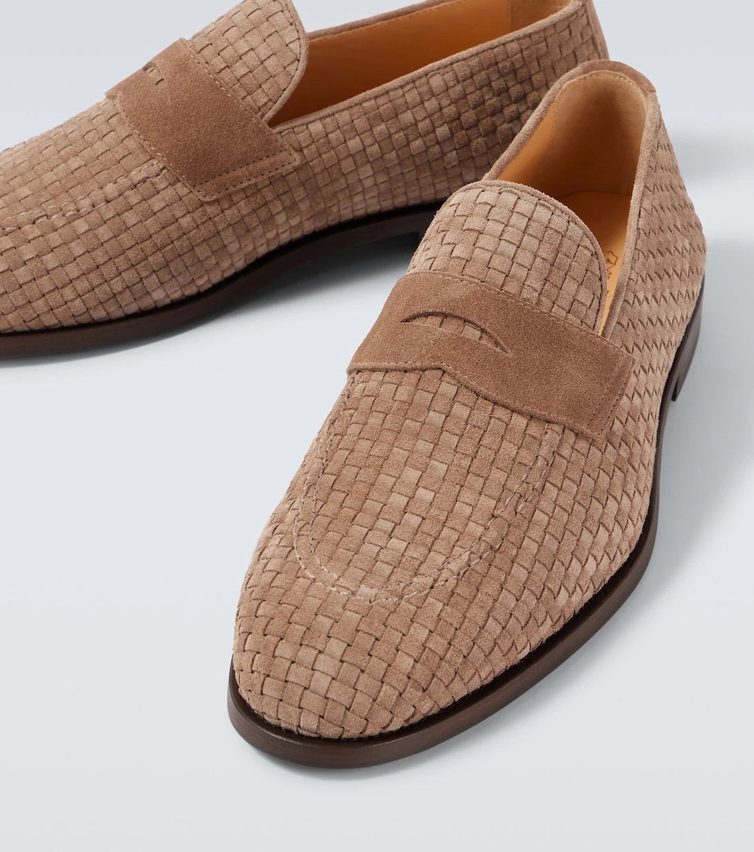 Brunello Cucinelli - Woven suede penny loafers