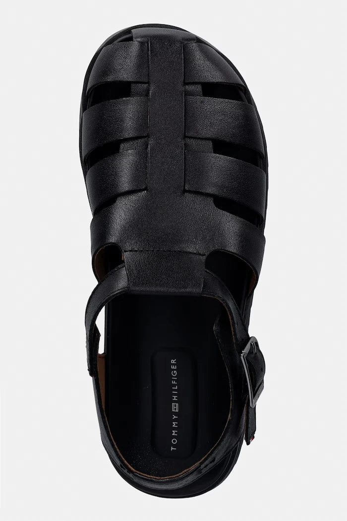 Tommy Hilfiger erkek deri sandalet ADJUSTABLE FISHER LEATHER SANDAL