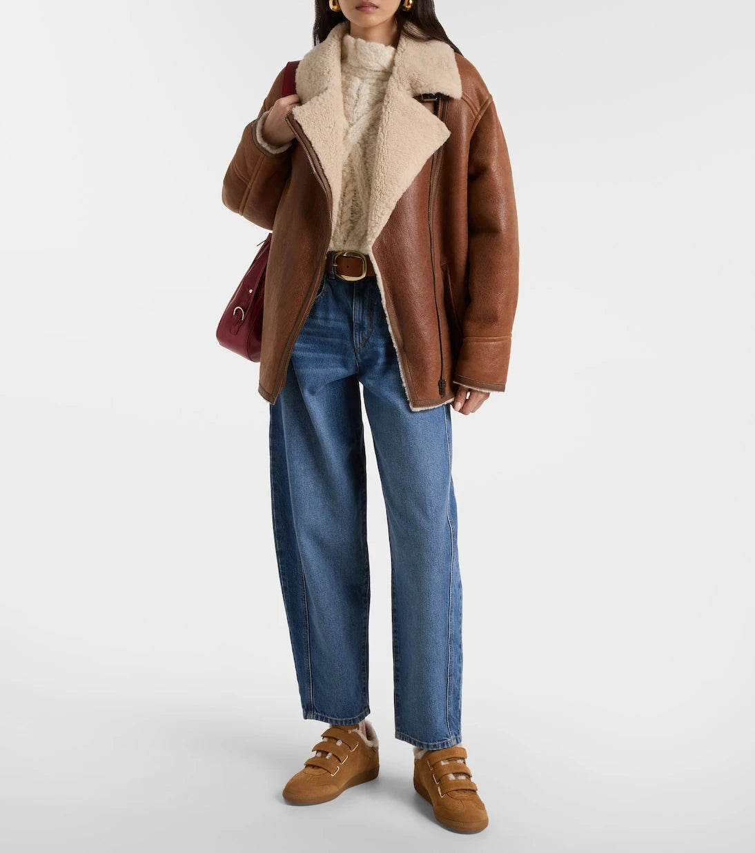 Isabel Marant - Adelina shearling-trimmed leather jacket