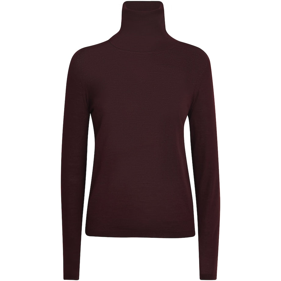 Max Mara Red Virgin Wool Rollneck Sweater