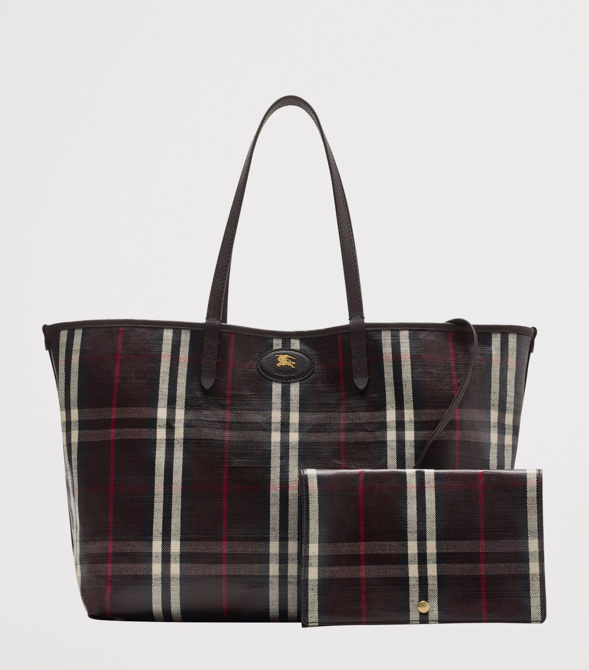 Burberry Brown Medium Canvas Highlands Tote Bag