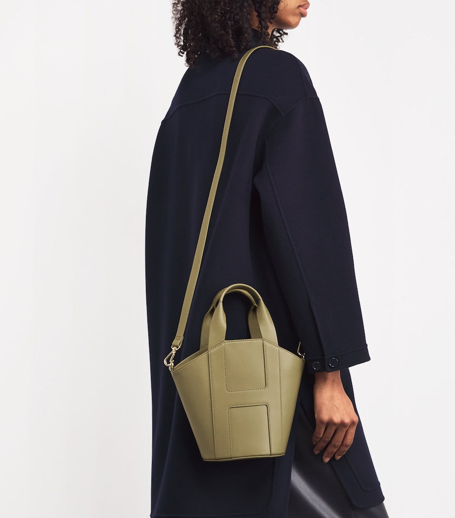 Green Grab Leather Tote Bag