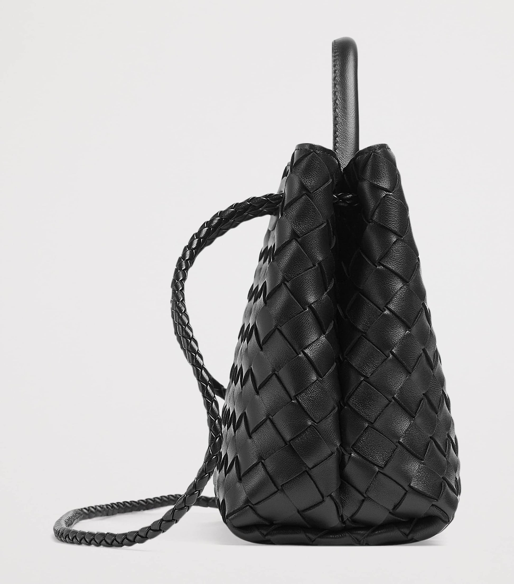 Small Leather Andiamo Top-Handle Bag BLACK-M BRASS-BLACK