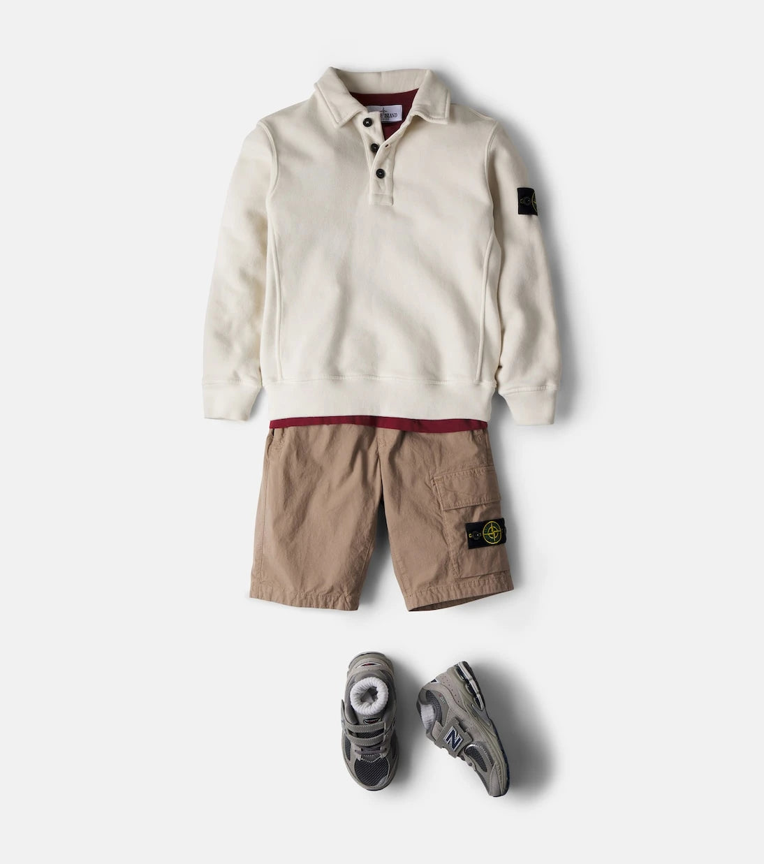 Stone Island Junior - Compass cotton jersey polo sweater