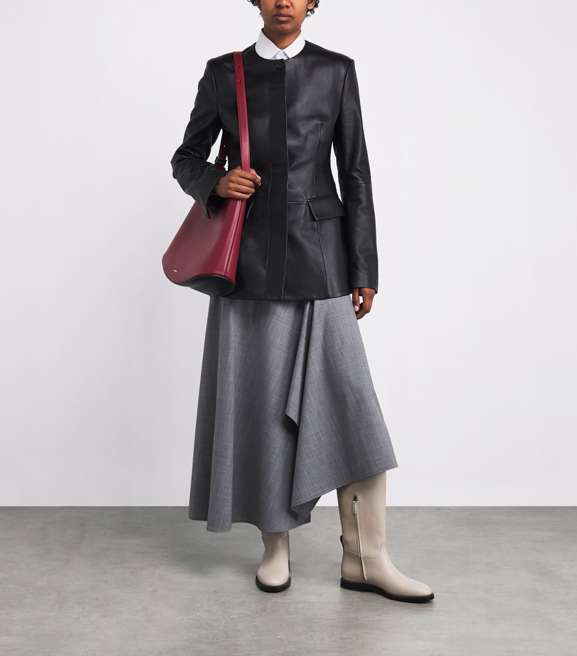 Brunello Cucinelli White Leather Riding Boots