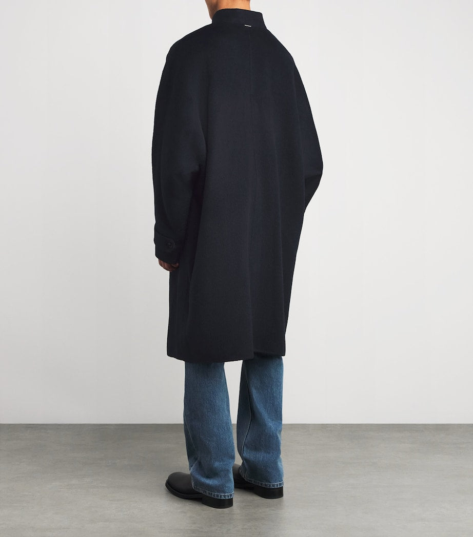 System Navy Wool-Alpaca Overcoat