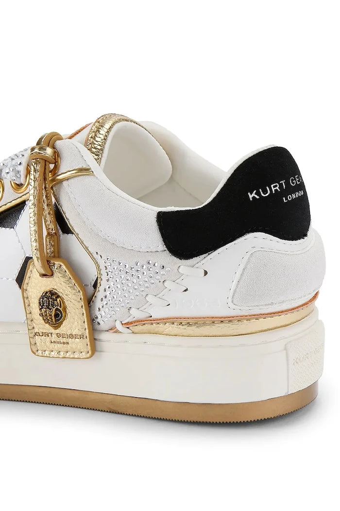 Kurt Geiger London Southbank Footy White/Blk Çocuk Deri Sneakers
