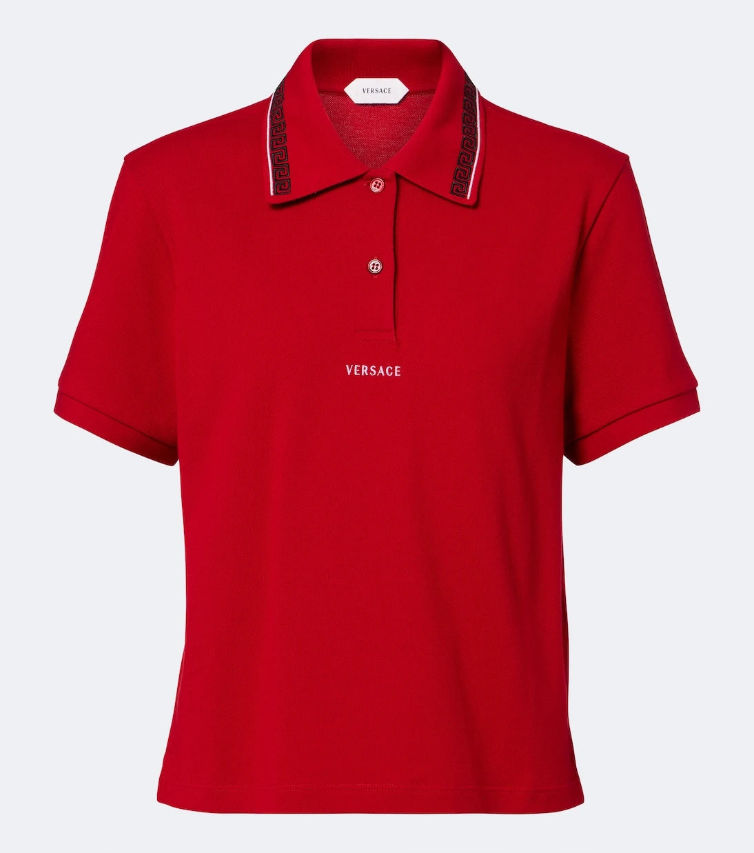Versace - Greca cotton piqué polo shirt