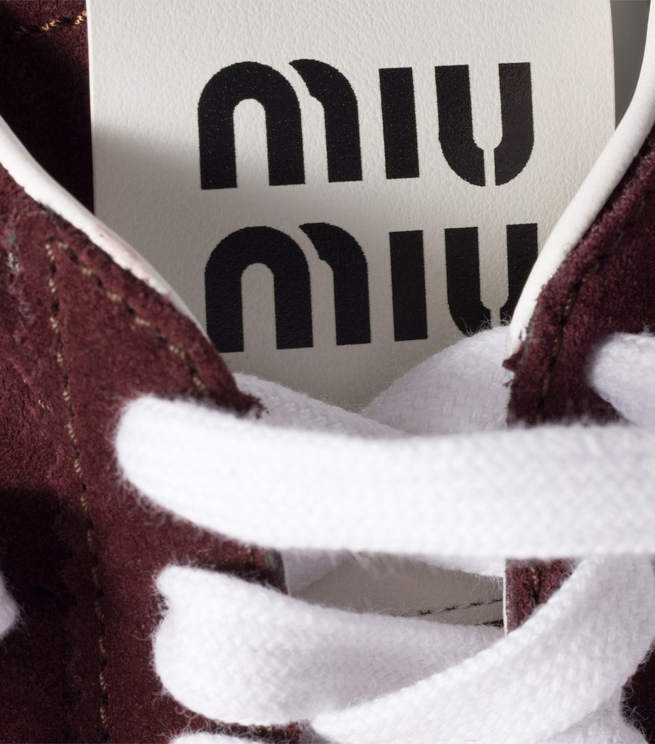 Burgundy Suede Plume Sneakers