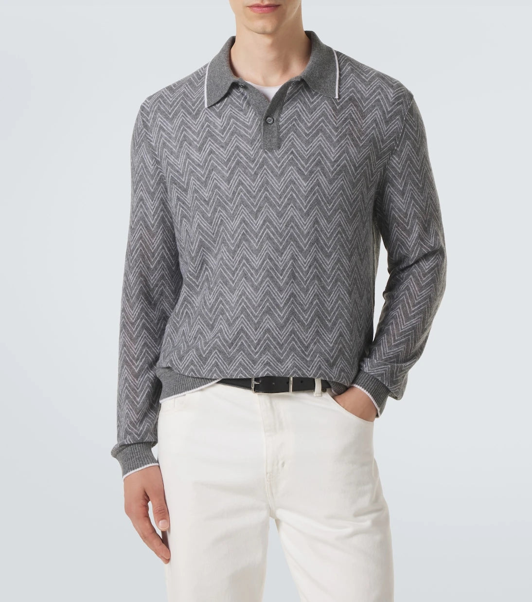 Missoni - Zigzag cashmere polo sweater