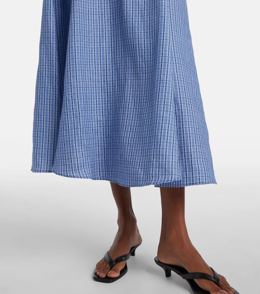 Faithfull - Marais checked linen midi dress