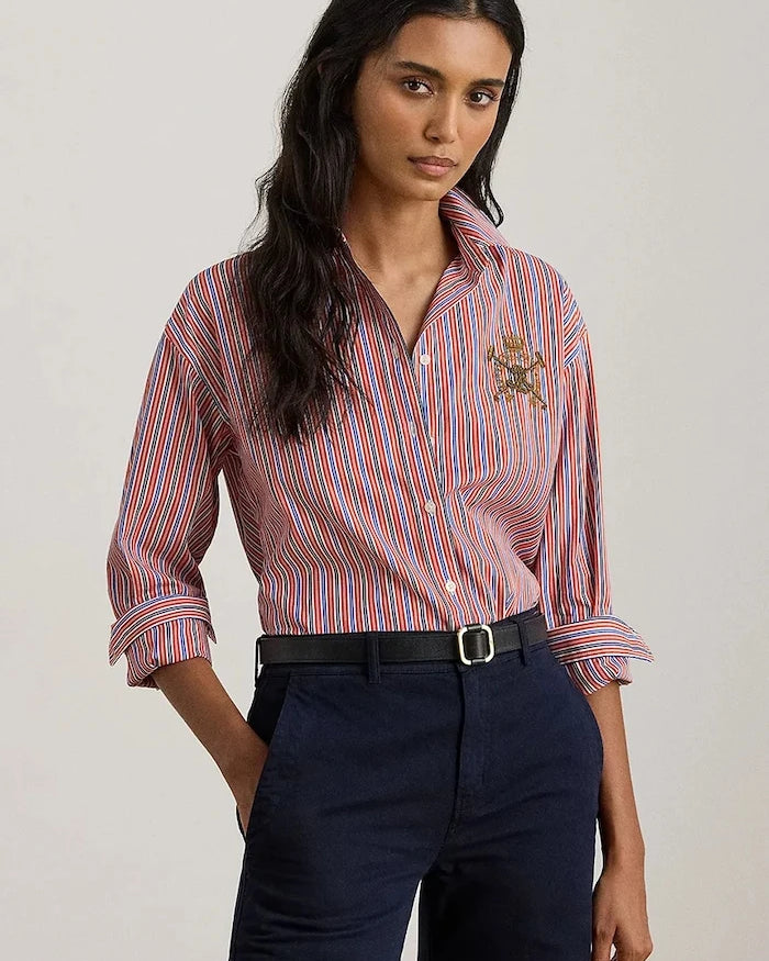 Pamuklu gömlek Lauren Ralph Lauren