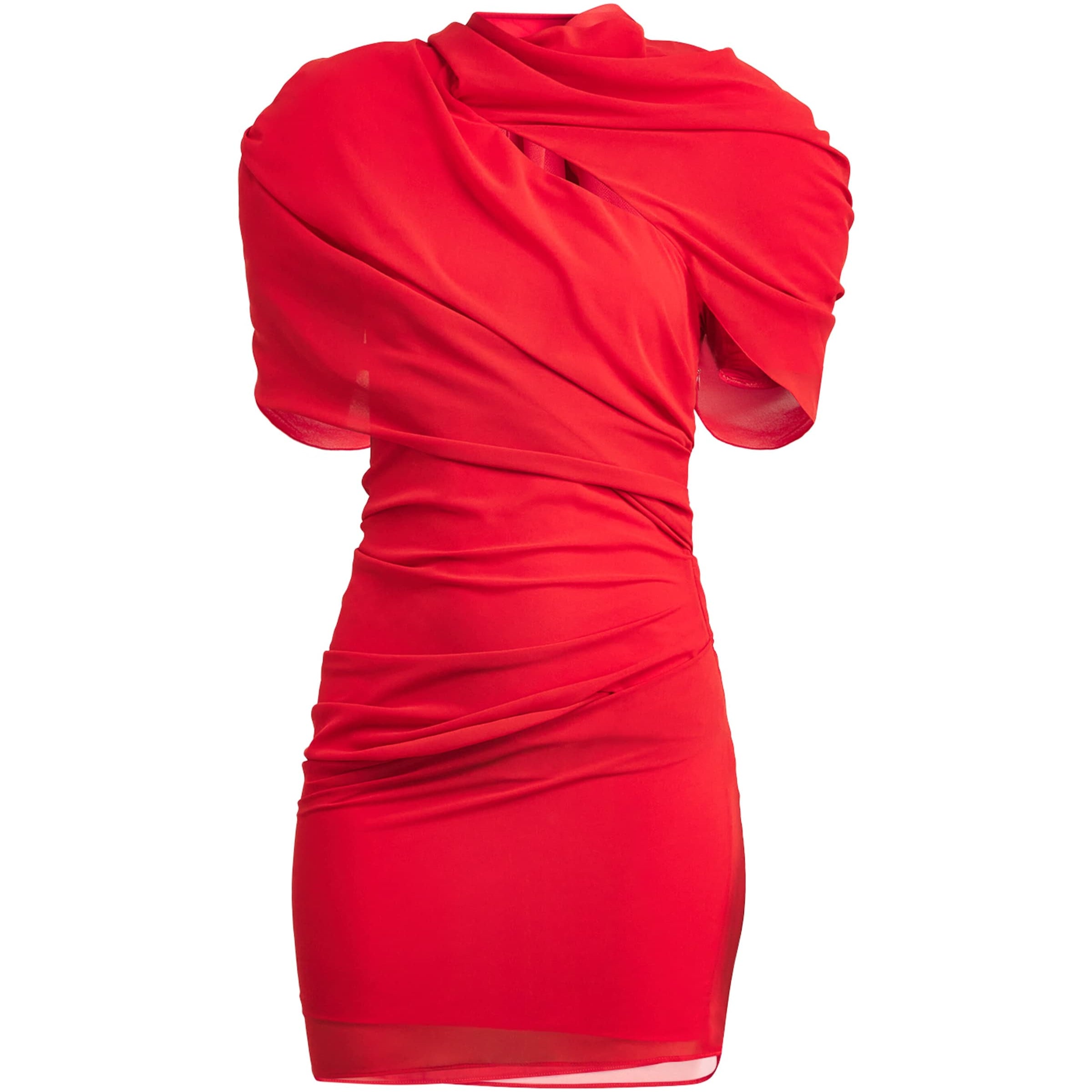 Red Draped Castagna Mini Dress
