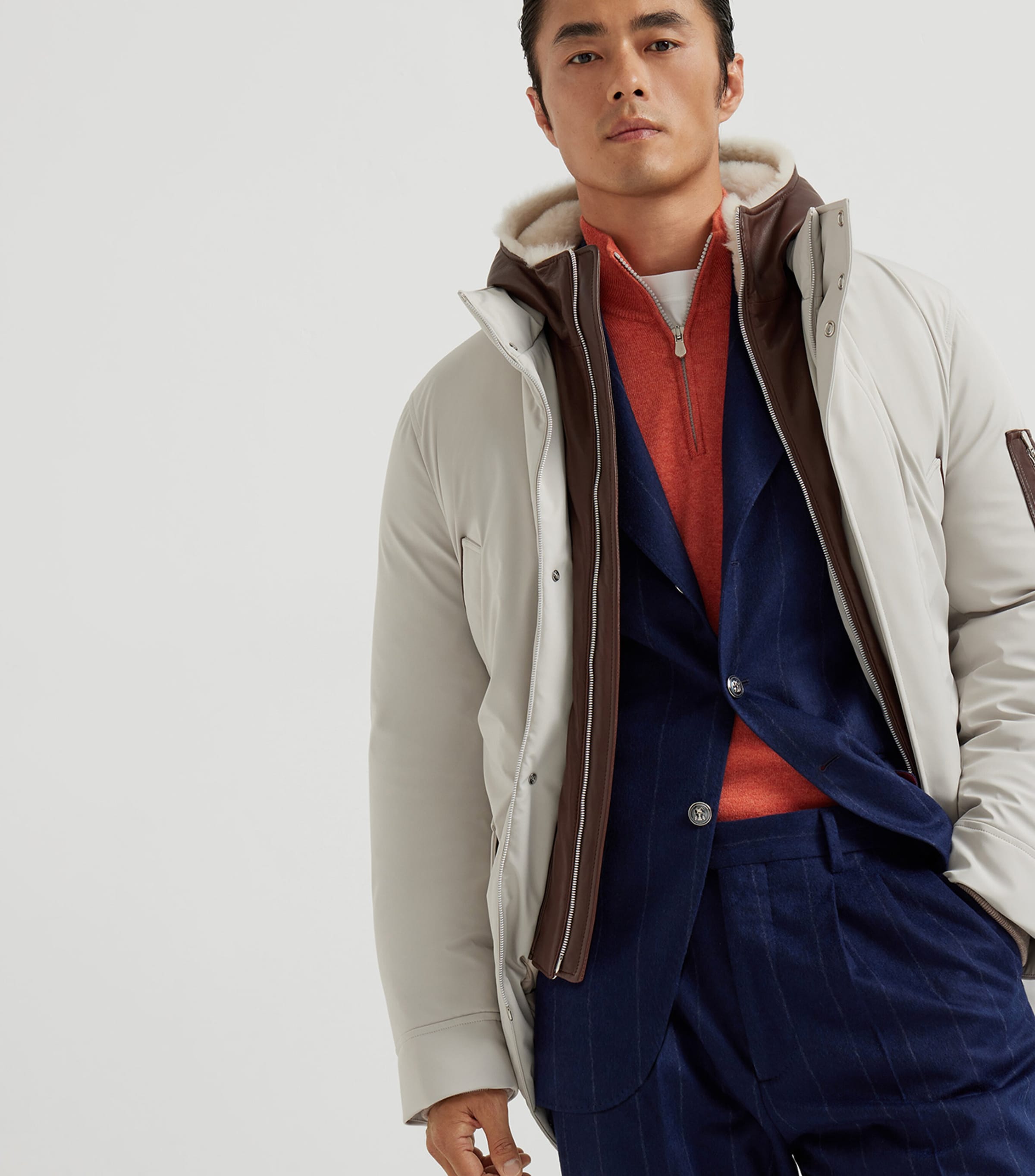 Brunello Cucinelli Blue Down-Filled Parka Jacket