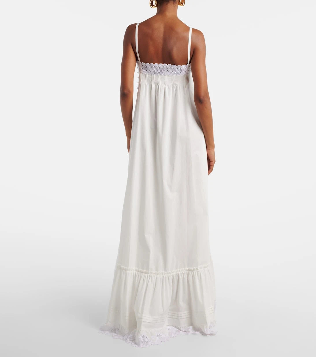 Saint Laurent - Embroidered cotton poplin maxi dress