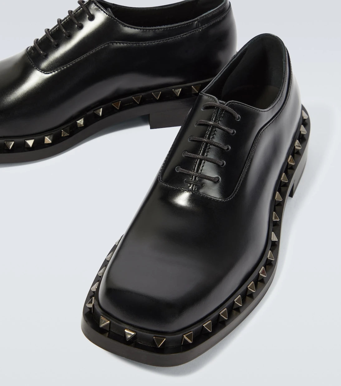 Valentino Garavani - Rockstud leather Oxford shoes