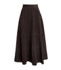 Róhe Brown Suede Midi Skirt