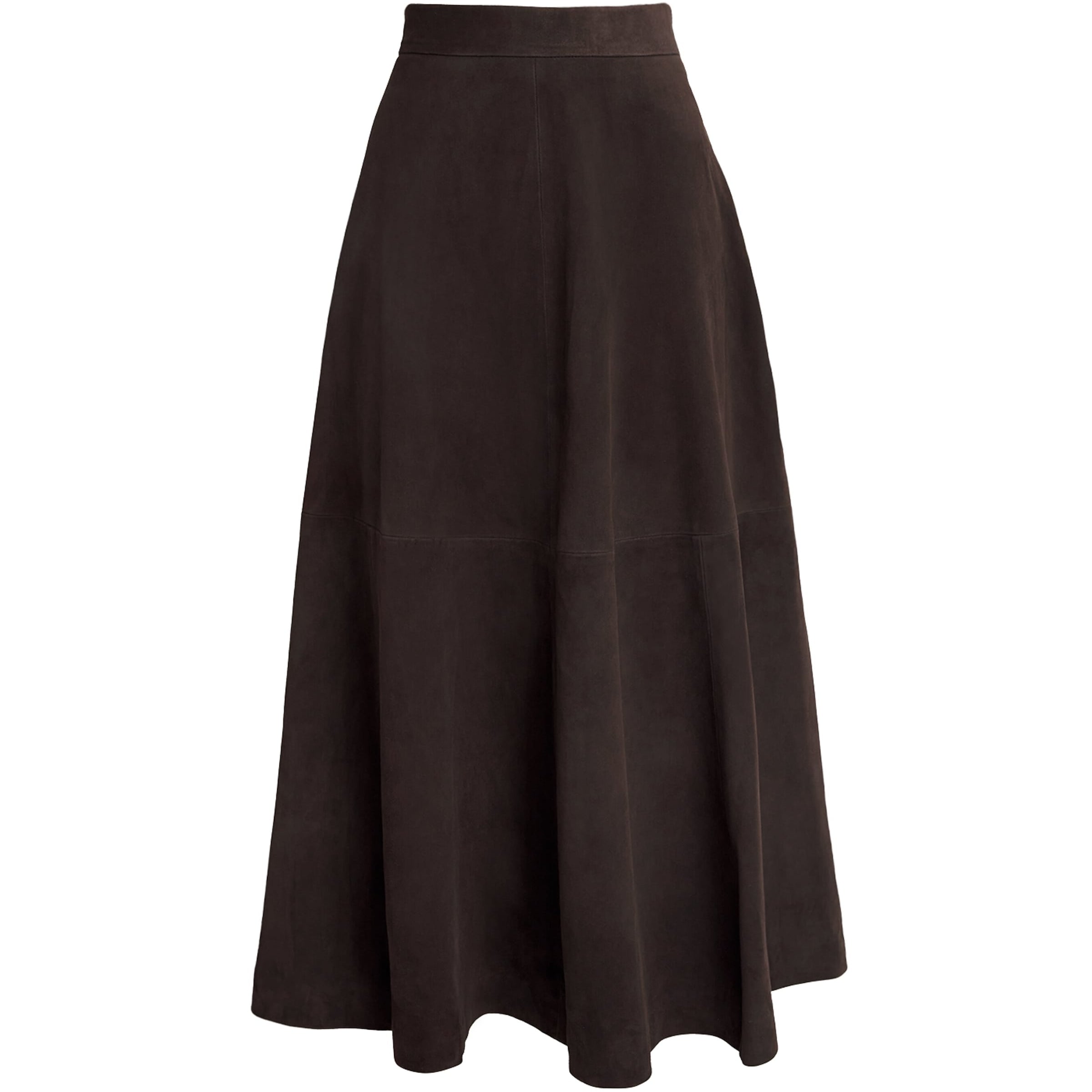 Róhe Brown Suede Midi Skirt