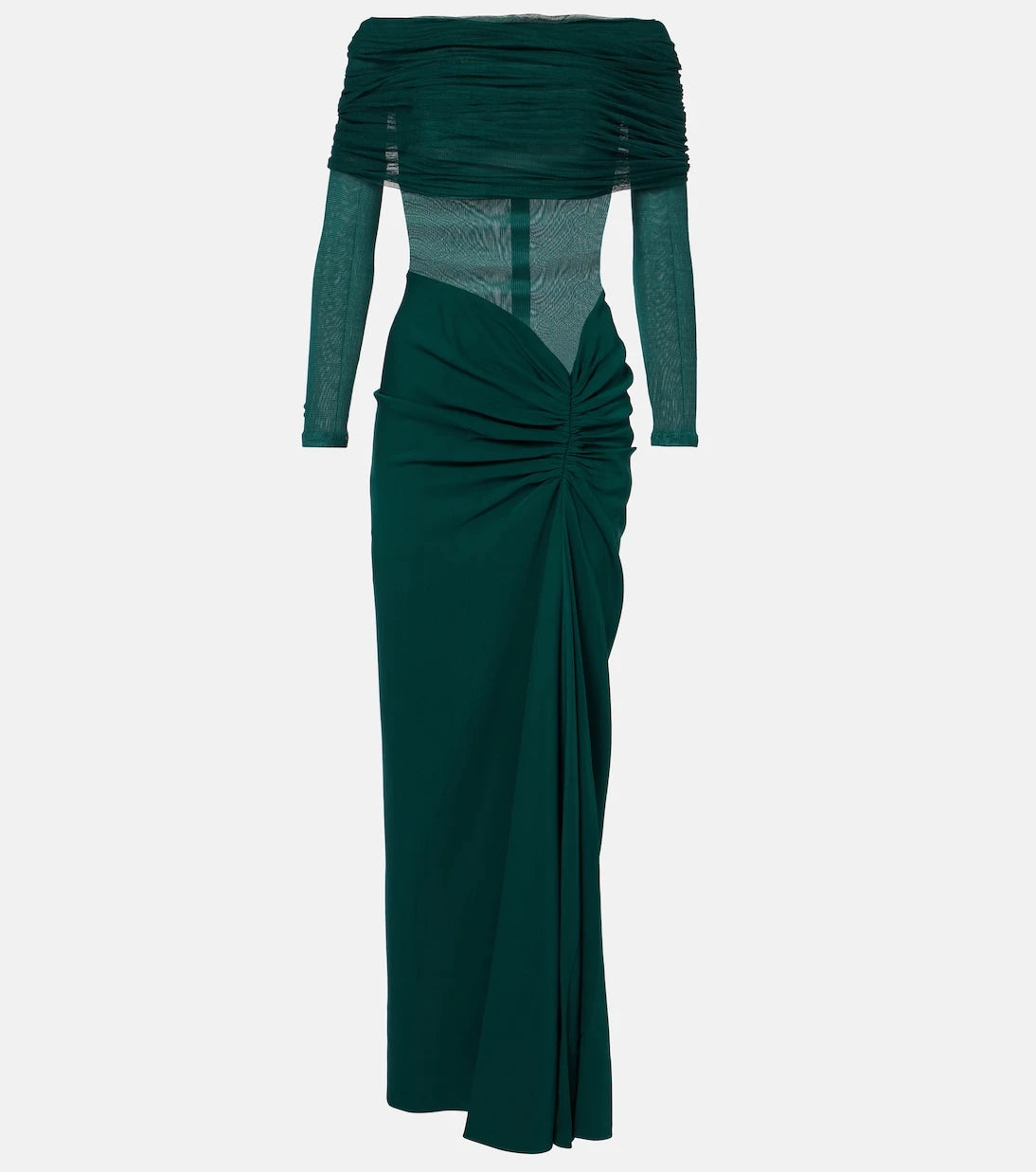 Christopher Esber - Sonora ruched silk tulle-trimmed maxi dress