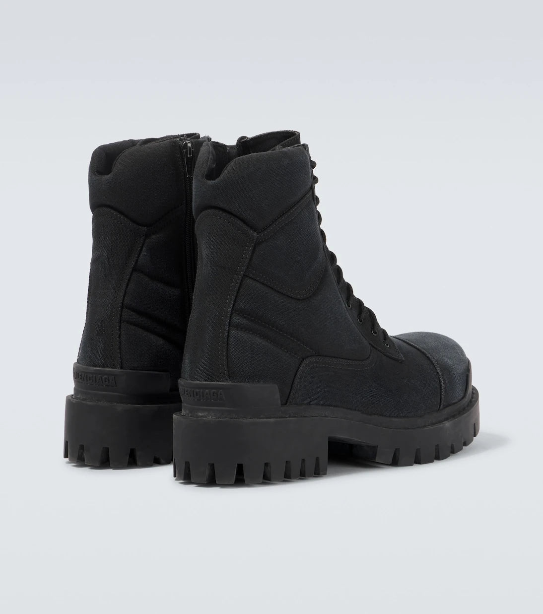 Balenciaga - Combat Strike canvas lace-up boots
