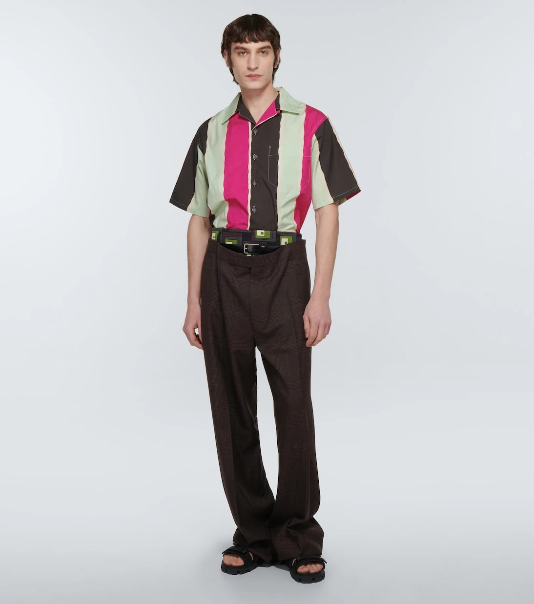 Prada - Checked wool pants