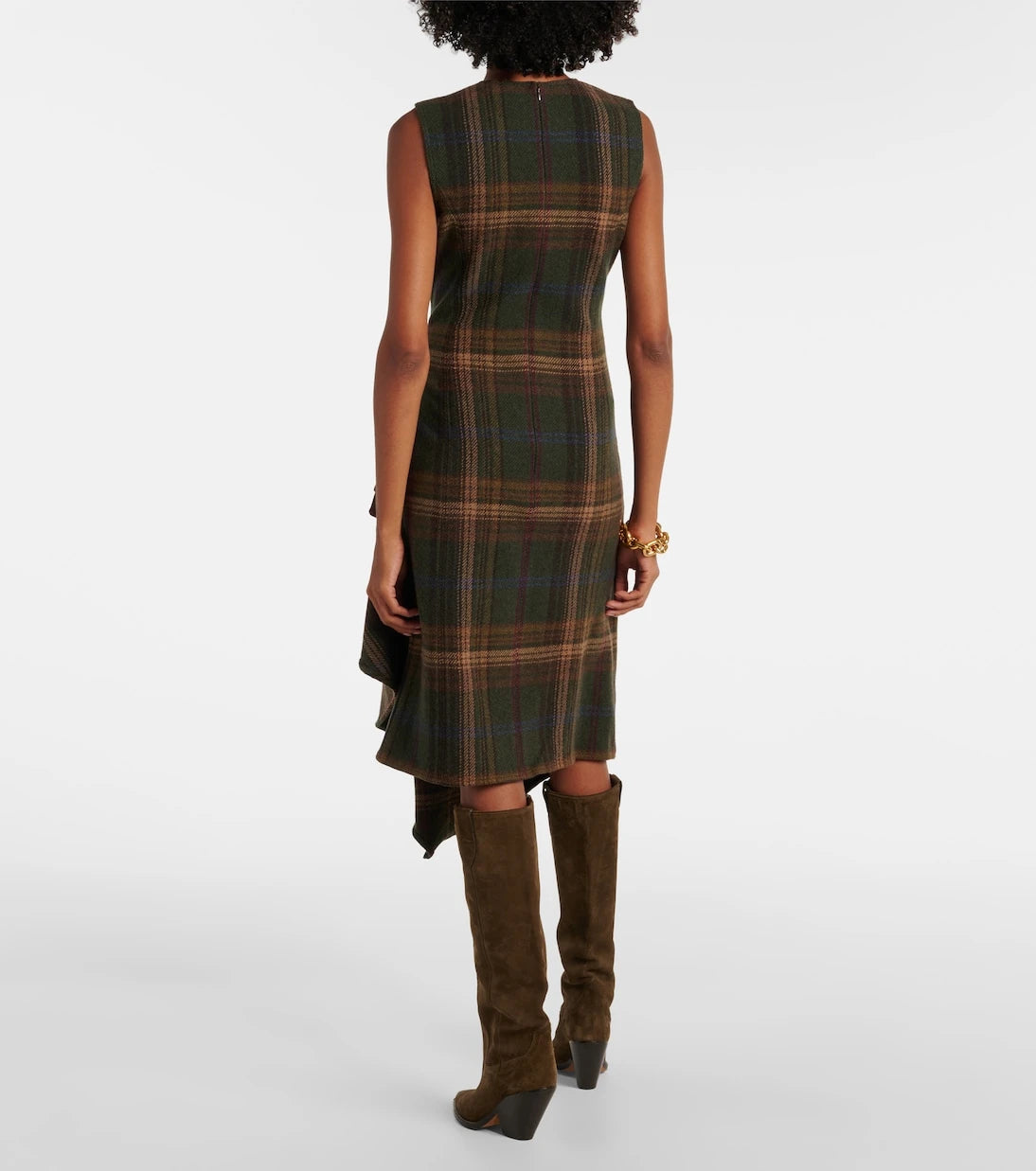 Polo Ralph Lauren - Plaid wool-blend midi dress