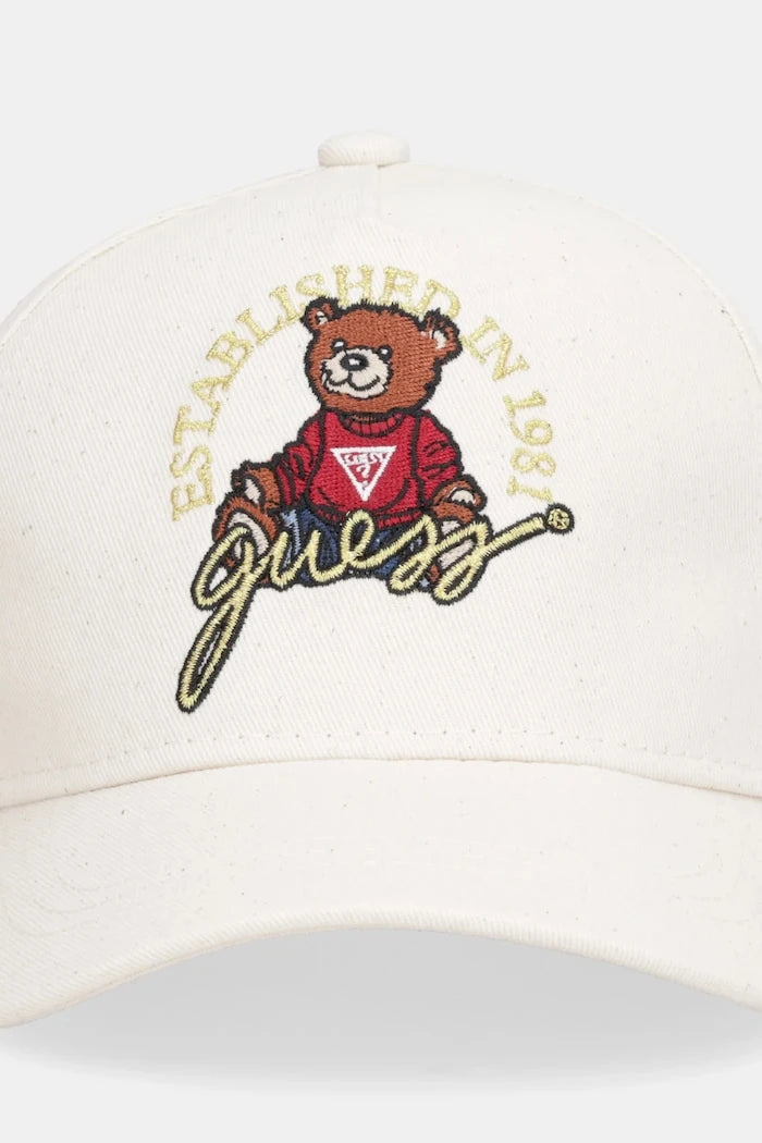 Детска памучна шапка с козирка Guess