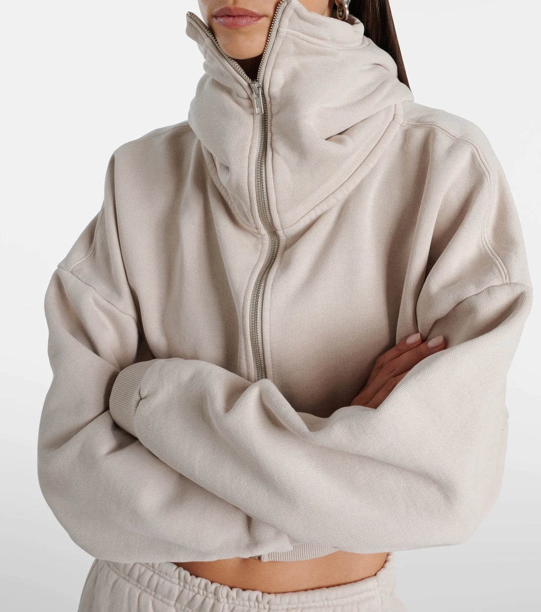 Entire Studios - Zip-up cropped cotton hoodie