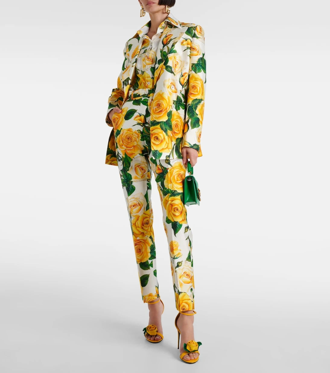 Dolce&Gabbana - Floral high-rise silk-blend straight pants