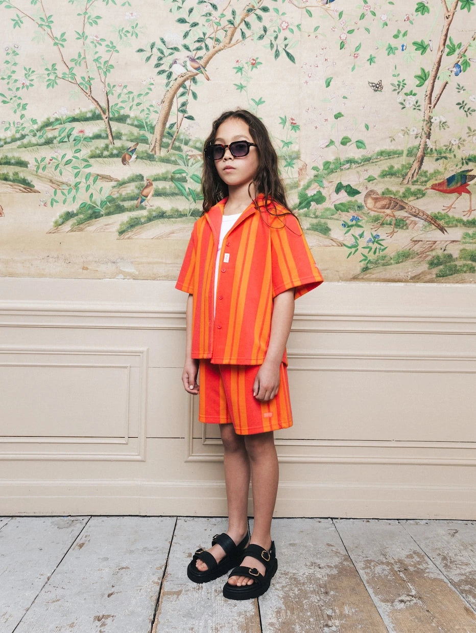 Scotch & Soda Kids - Striped cotton-blend terry shorts