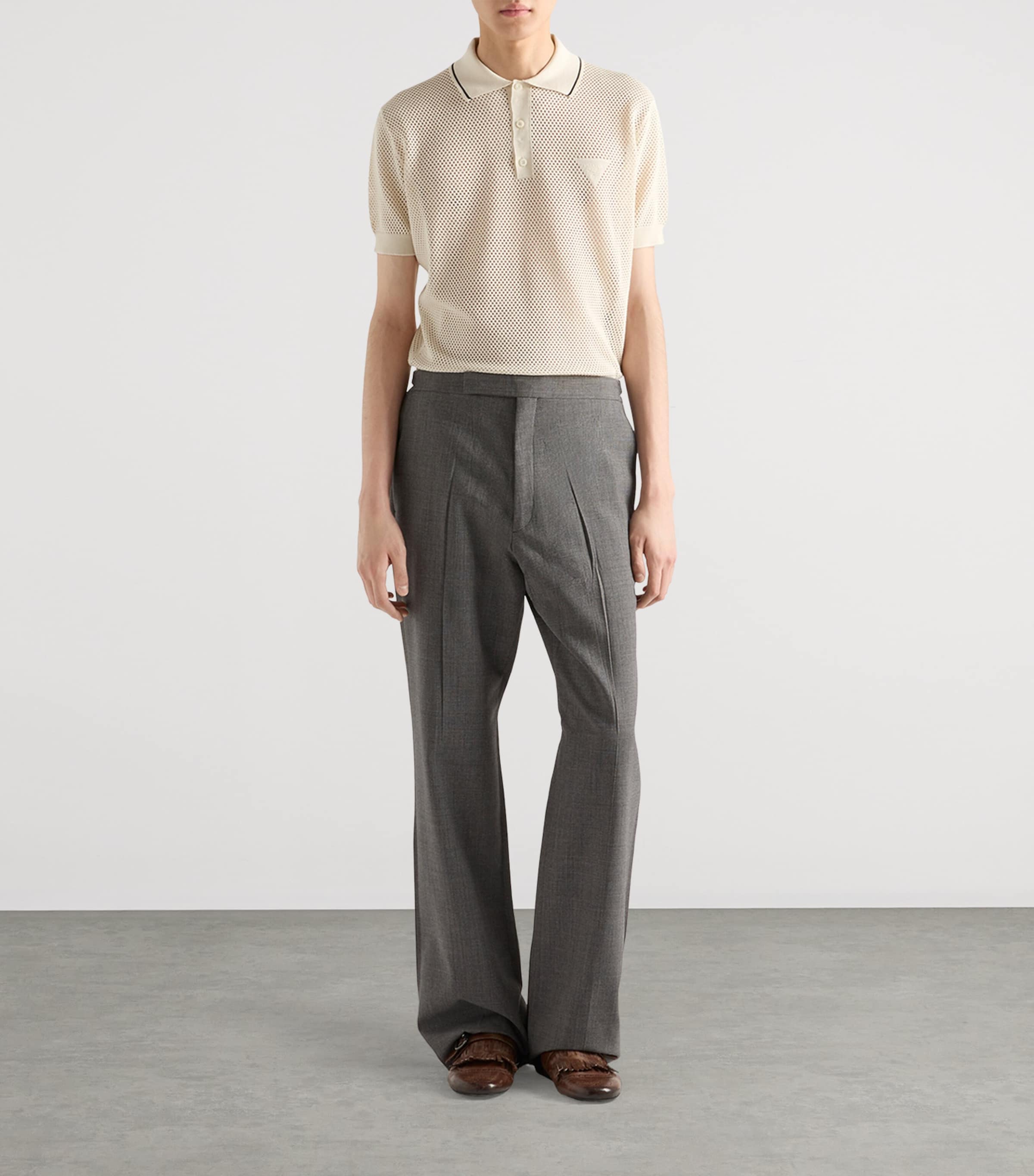 Prada Silk-Cotton Polo Shirt