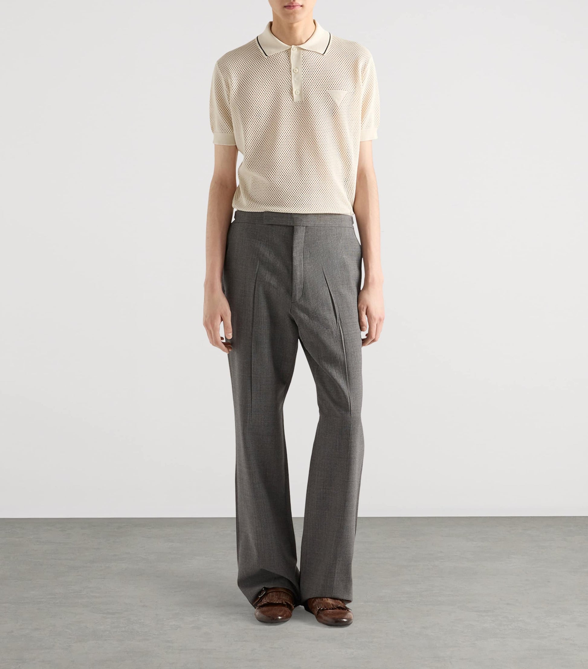 Prada Silk-Cotton Polo Shirt