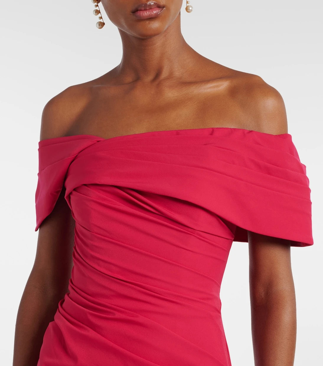 Rachel Gilbert - Gale draped off-shoulder cocktail dress