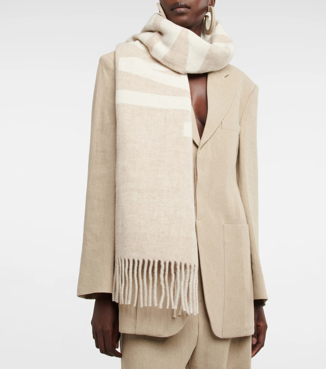 Jacquemus - Logo jacquard virgin wool scarf