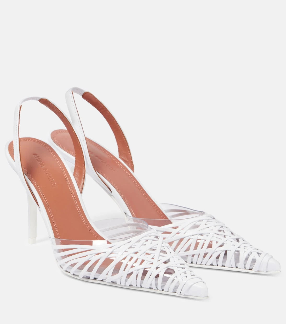 Amina Muaddi - Lori 90 leather slingback pumps
